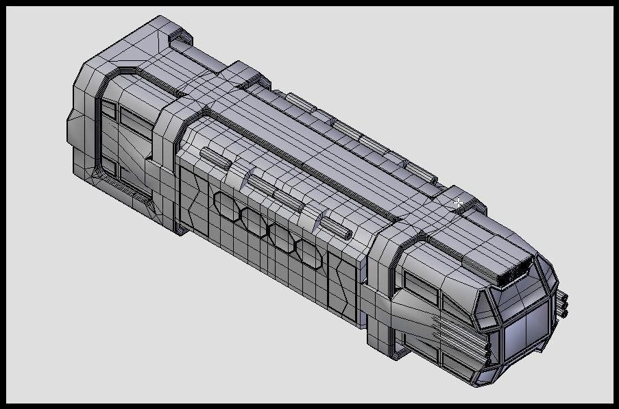 Space shuttle Low-poly 3D model_4