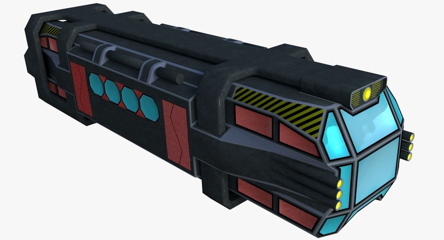 Space shuttle Low-poly 3D model_0