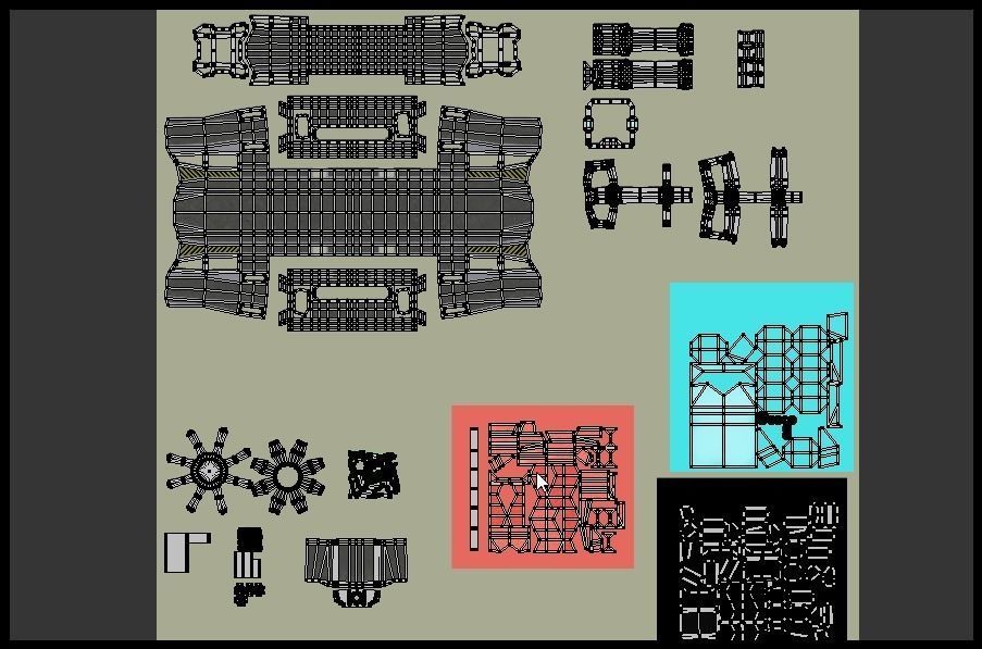 Space shuttle Low-poly 3D model_9