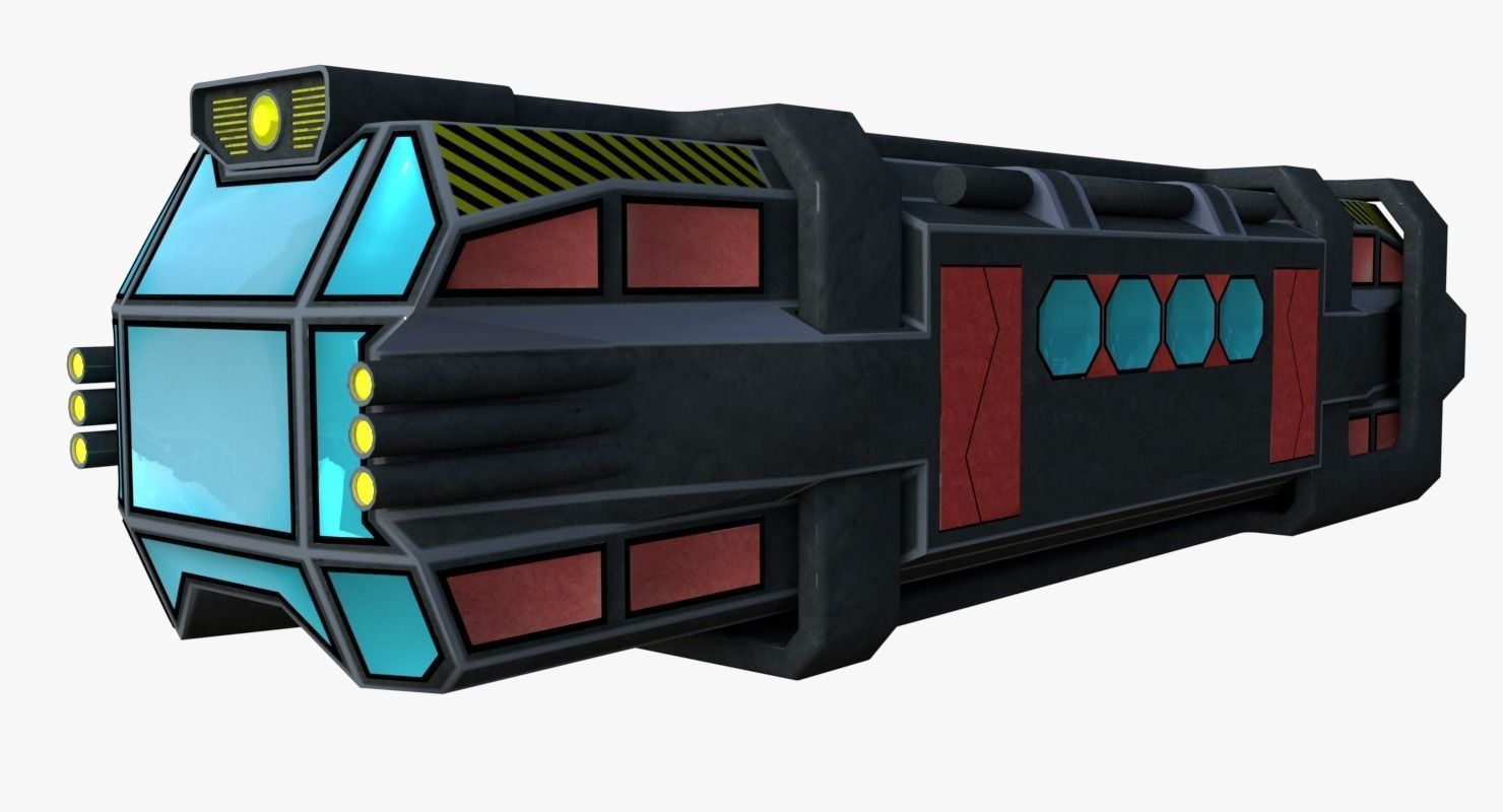 Space shuttle Low-poly 3D model_3