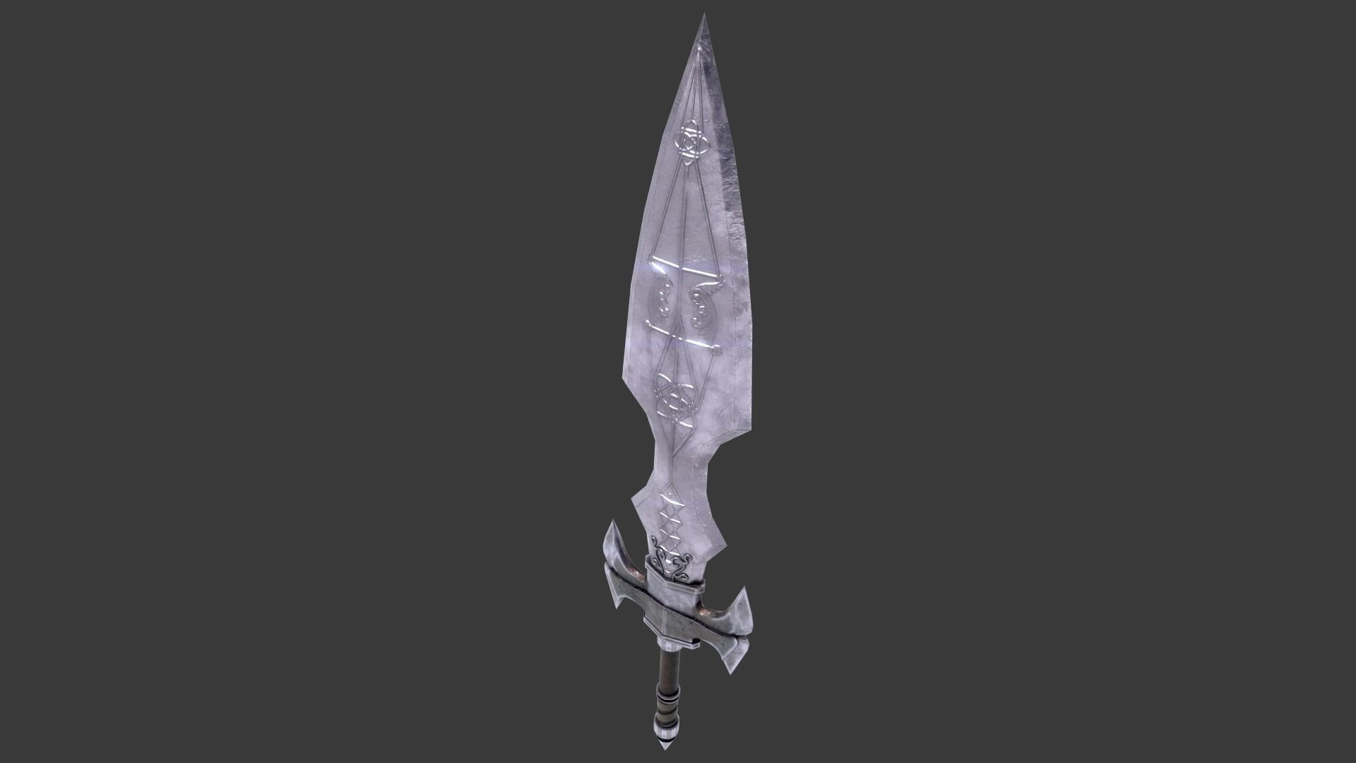 Medieval Great Sword Low-poly 3D model_3