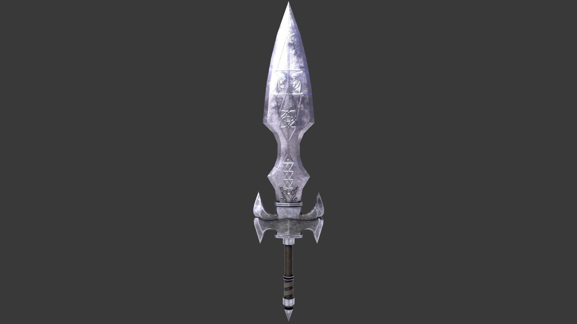 Medieval Great Sword Low-poly 3D model_2