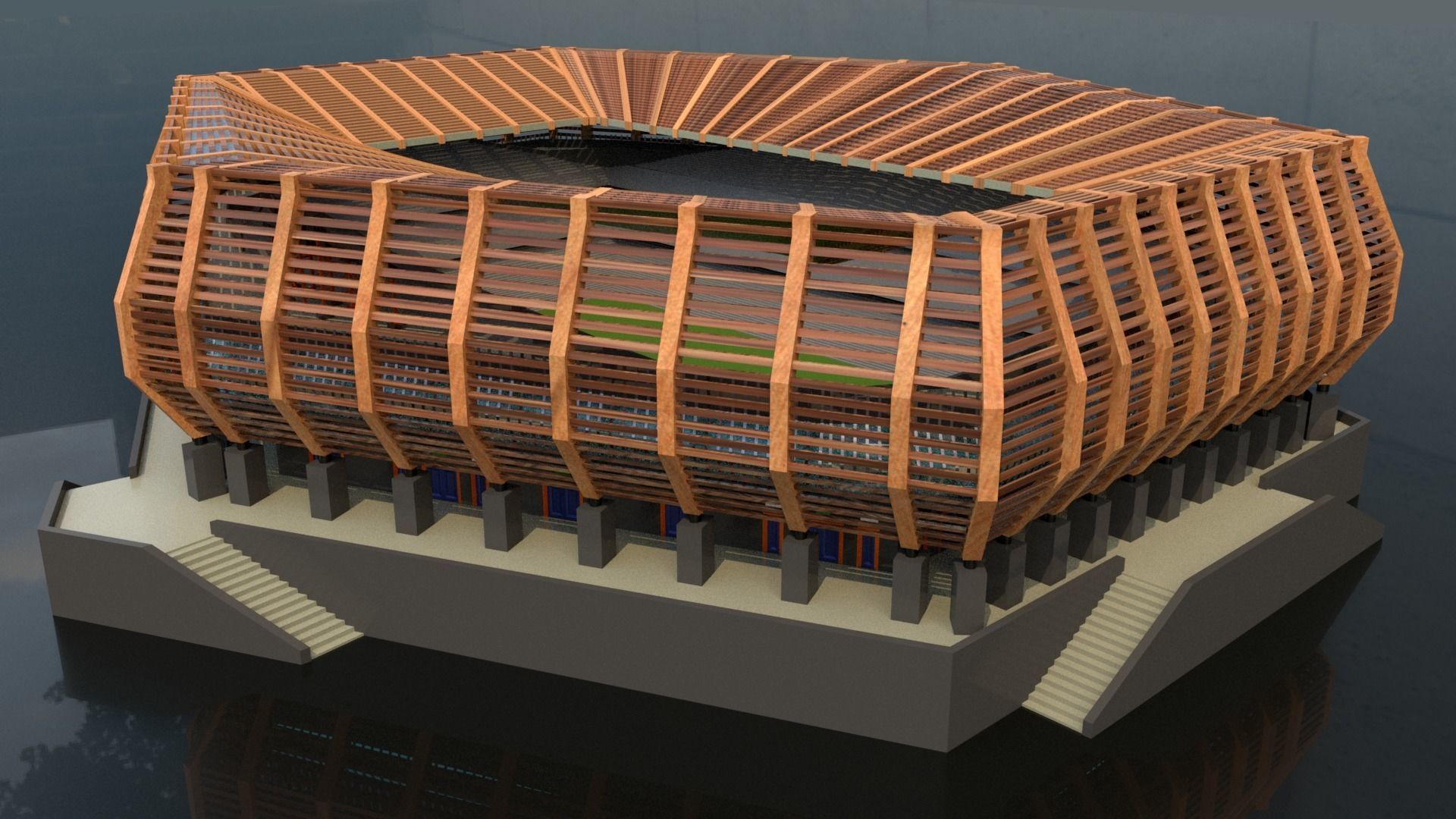 Stadium Wood Exterior 3D model