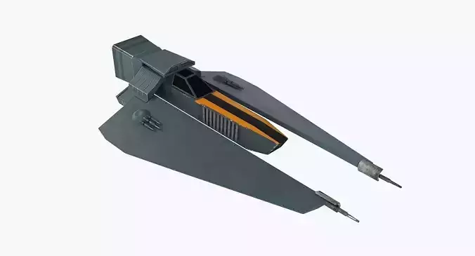 spaceship star wars fighter Low-poly 3D model