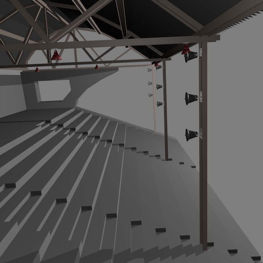 Bleachers 01 3D model_7
