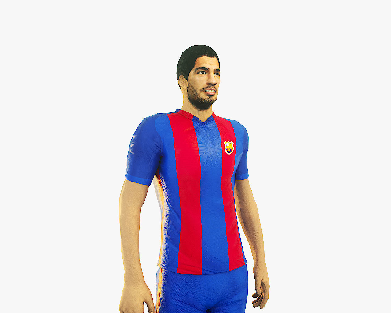 Luis Suarez football Player game ready character Low-poly 3D model_4