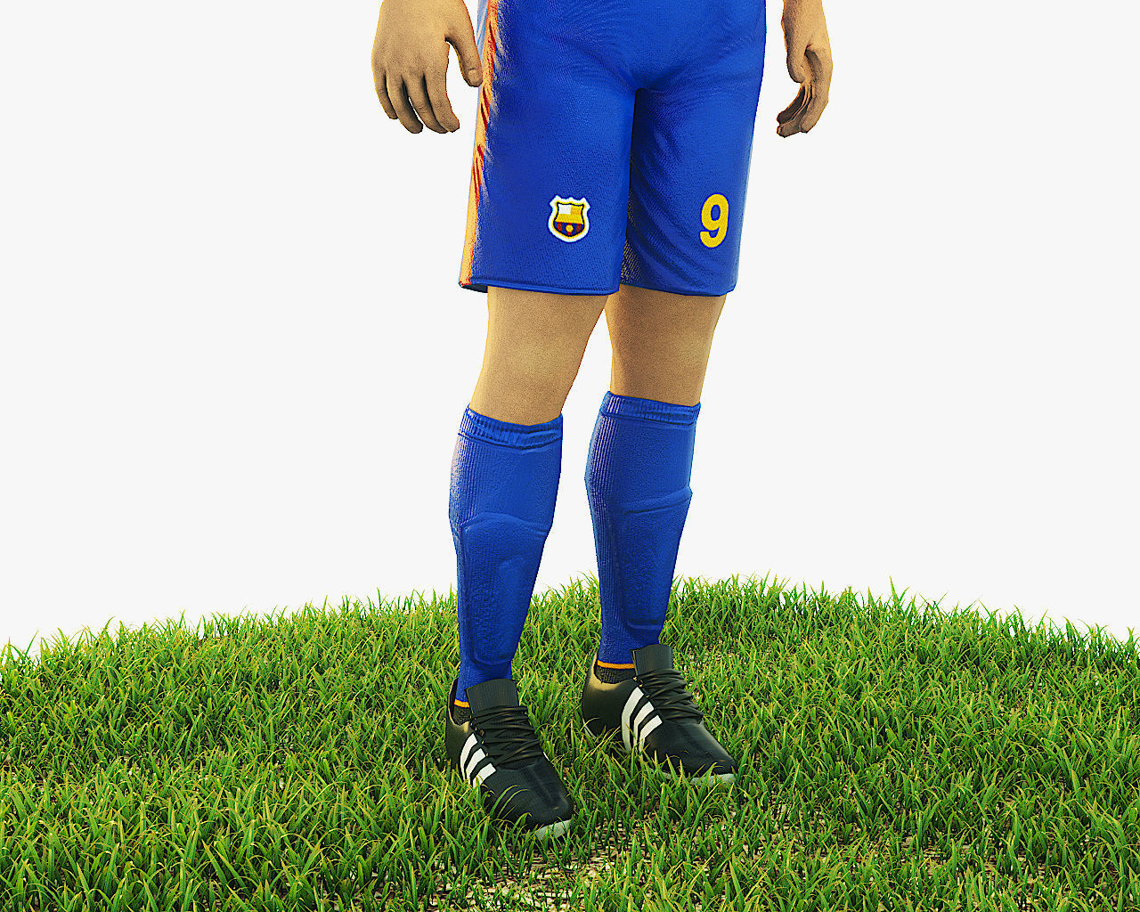 Luis Suarez football Player game ready character Low-poly 3D model_6