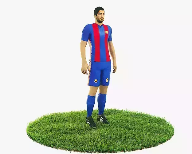 Luis Suarez football Player game ready character Low-poly 3D model Luis Suarez football Player game ready character Low-poly 3D model