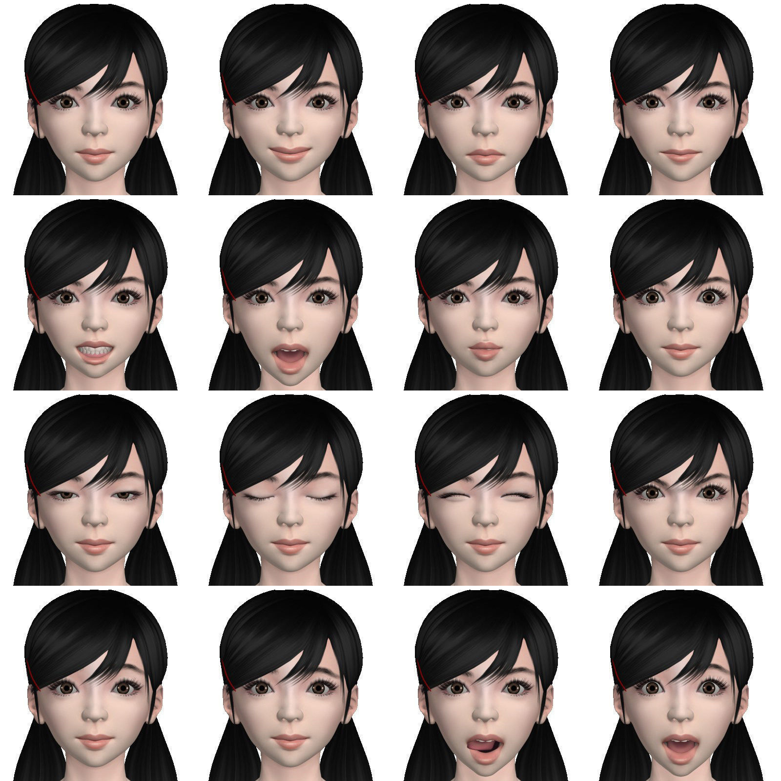 T pose rigged model of Manami in Christmas costume 3D model_4