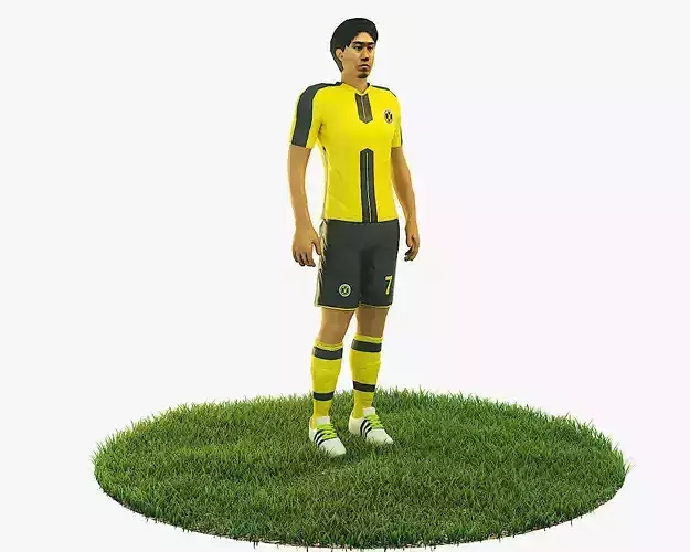 Shinji Kagawa football Player game ready character Low-poly 3D model
