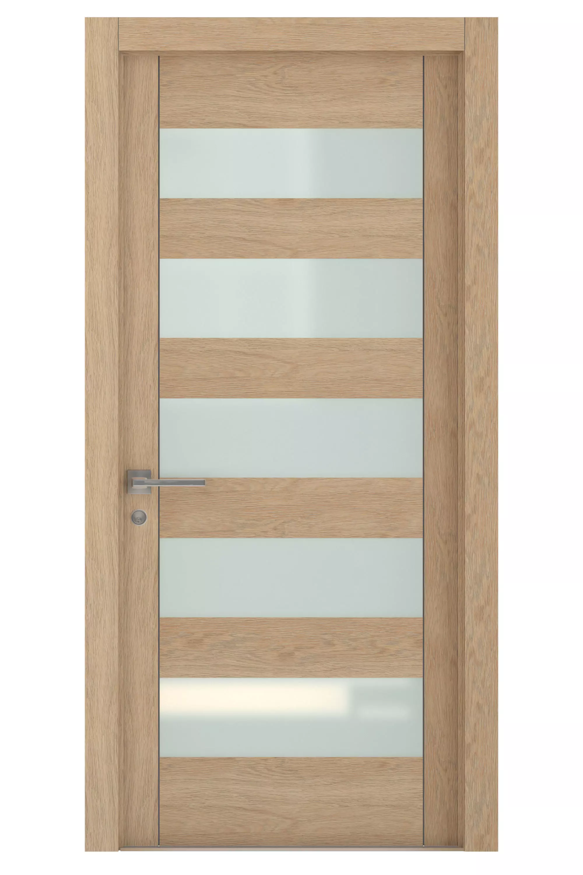 Door-041 wooden door with glass panels 3D model