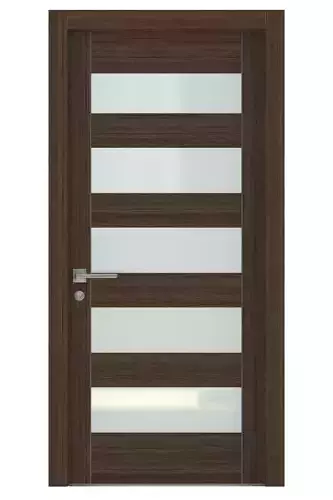 Door-042 modern wooden door with glass panels
