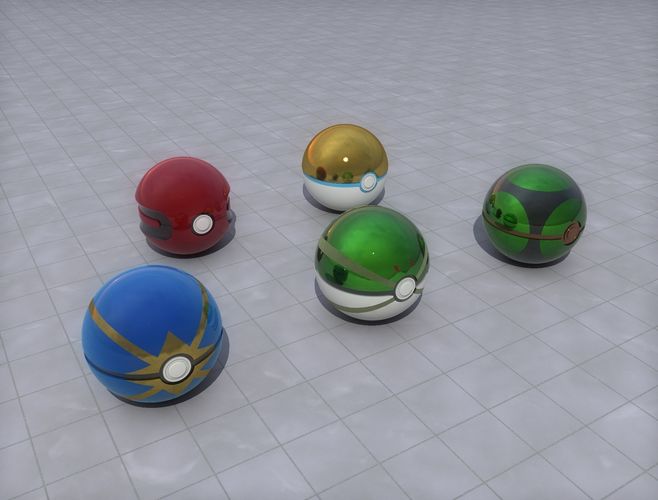 Pokeballs pokemon ball 3D model