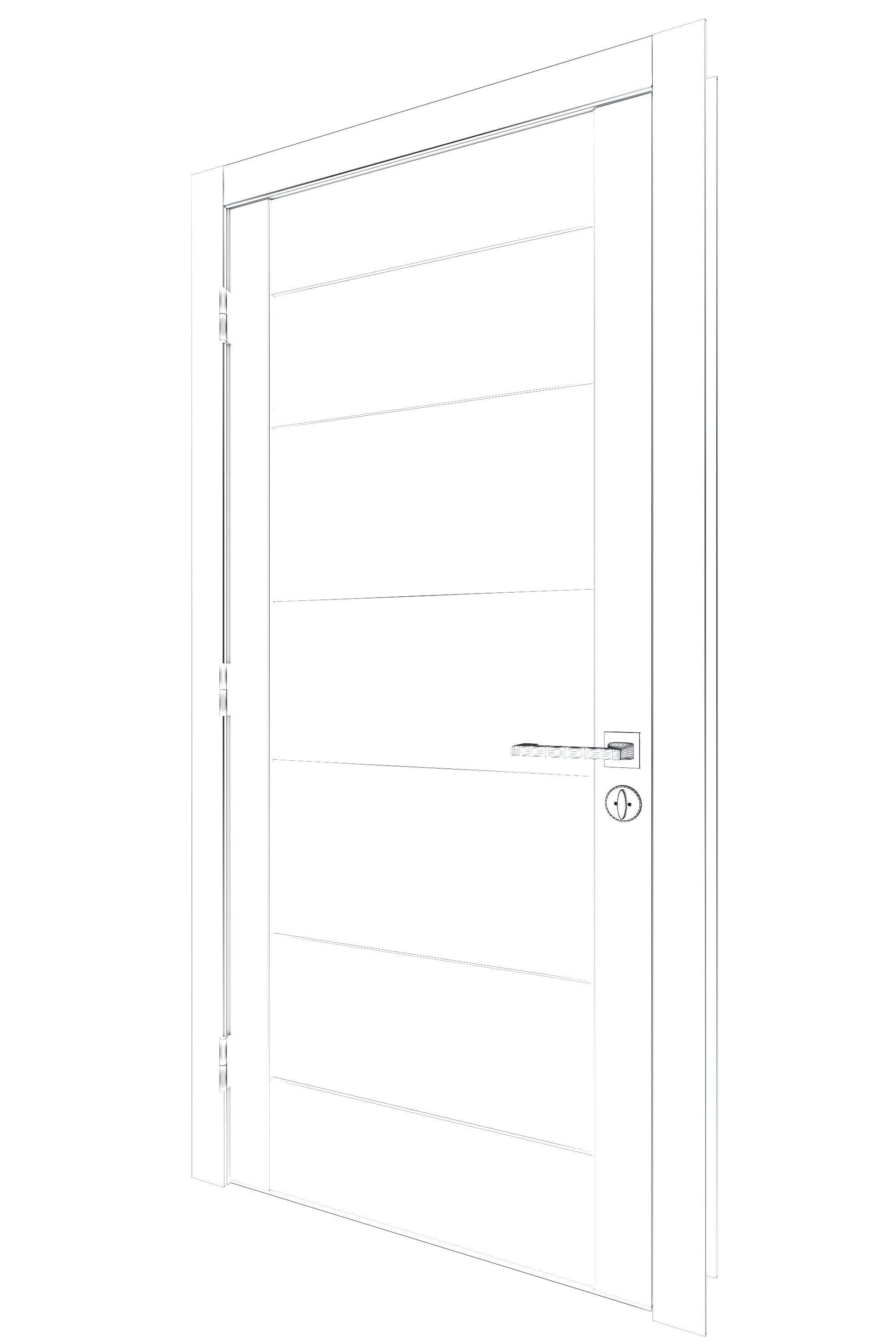Door-049 wooden door 3D model_6