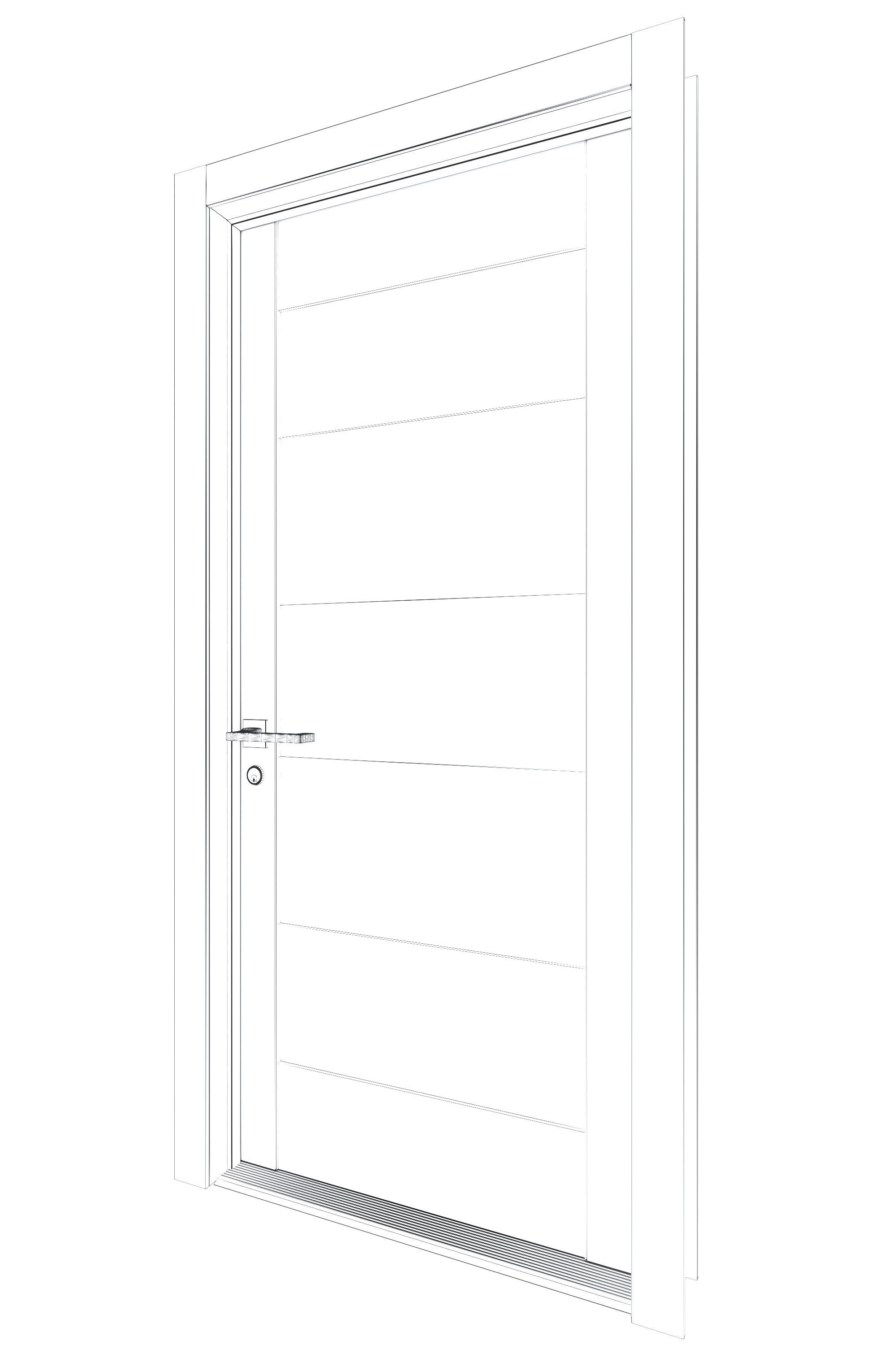 Door-049 wooden door 3D model_5