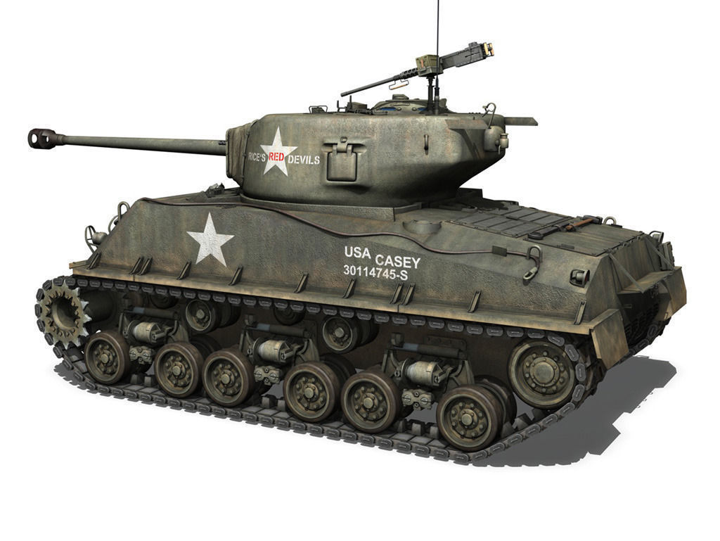 M4A3E8 Sherman - Easy Eight - Rice Red Devils 3D model_4