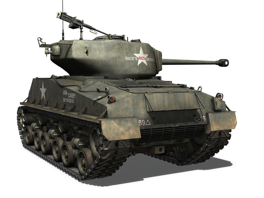 M4A3E8 Sherman - Easy Eight - Rice Red Devils 3D model_5