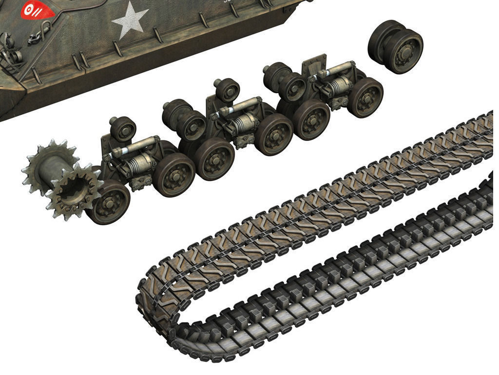 M4A3E8 Sherman - Easy Eight - Rice Red Devils 3D model_11