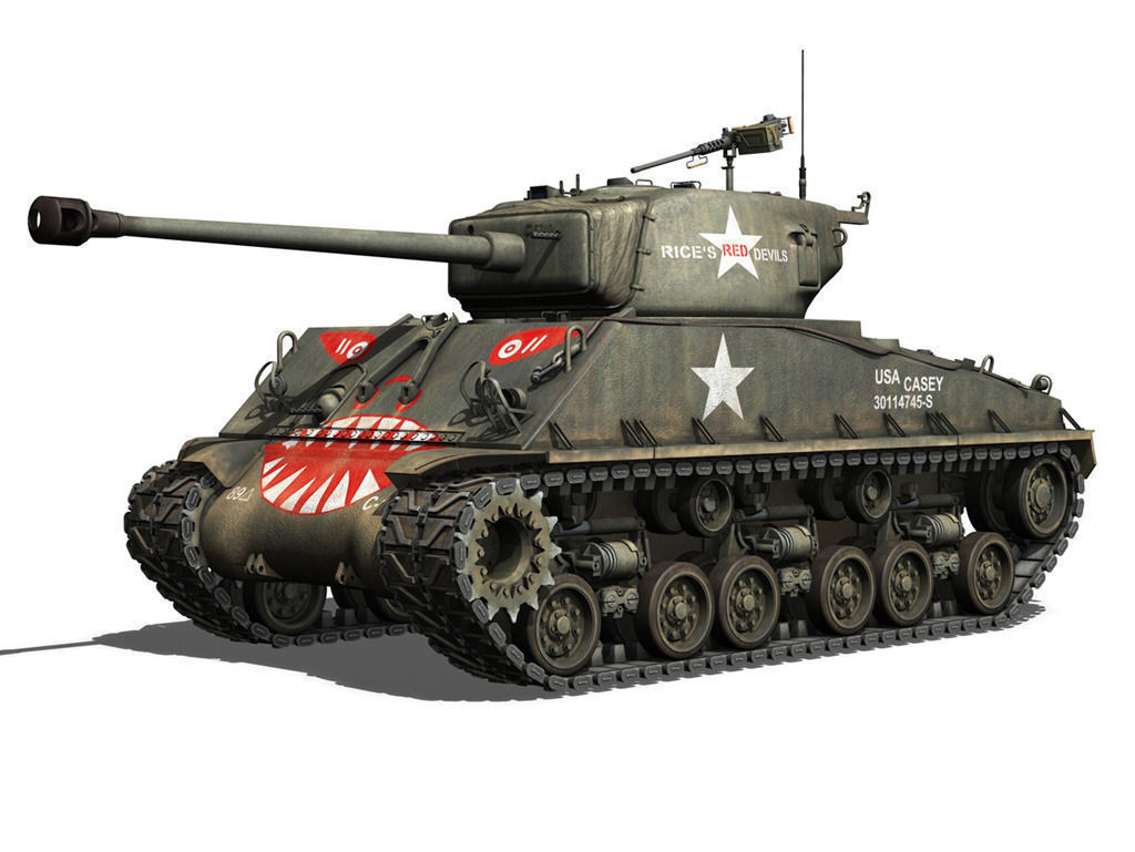 M4A3E8 Sherman - Easy Eight - Rice Red Devils 3D model_3