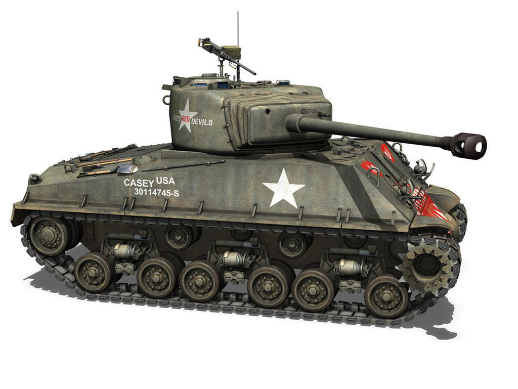 M4A3E8 Sherman - Easy Eight - Rice Red Devils 3D model_6