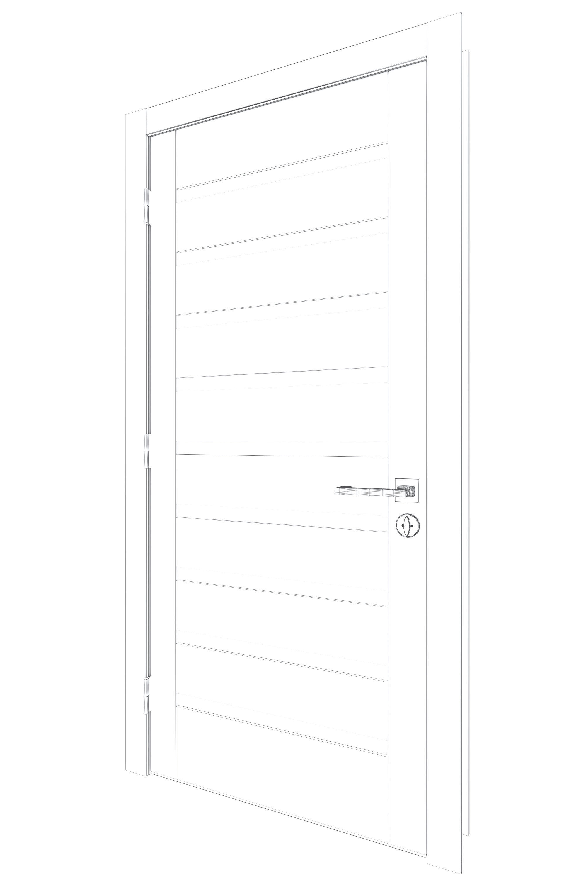 Door-050 wooden door 3D model_6