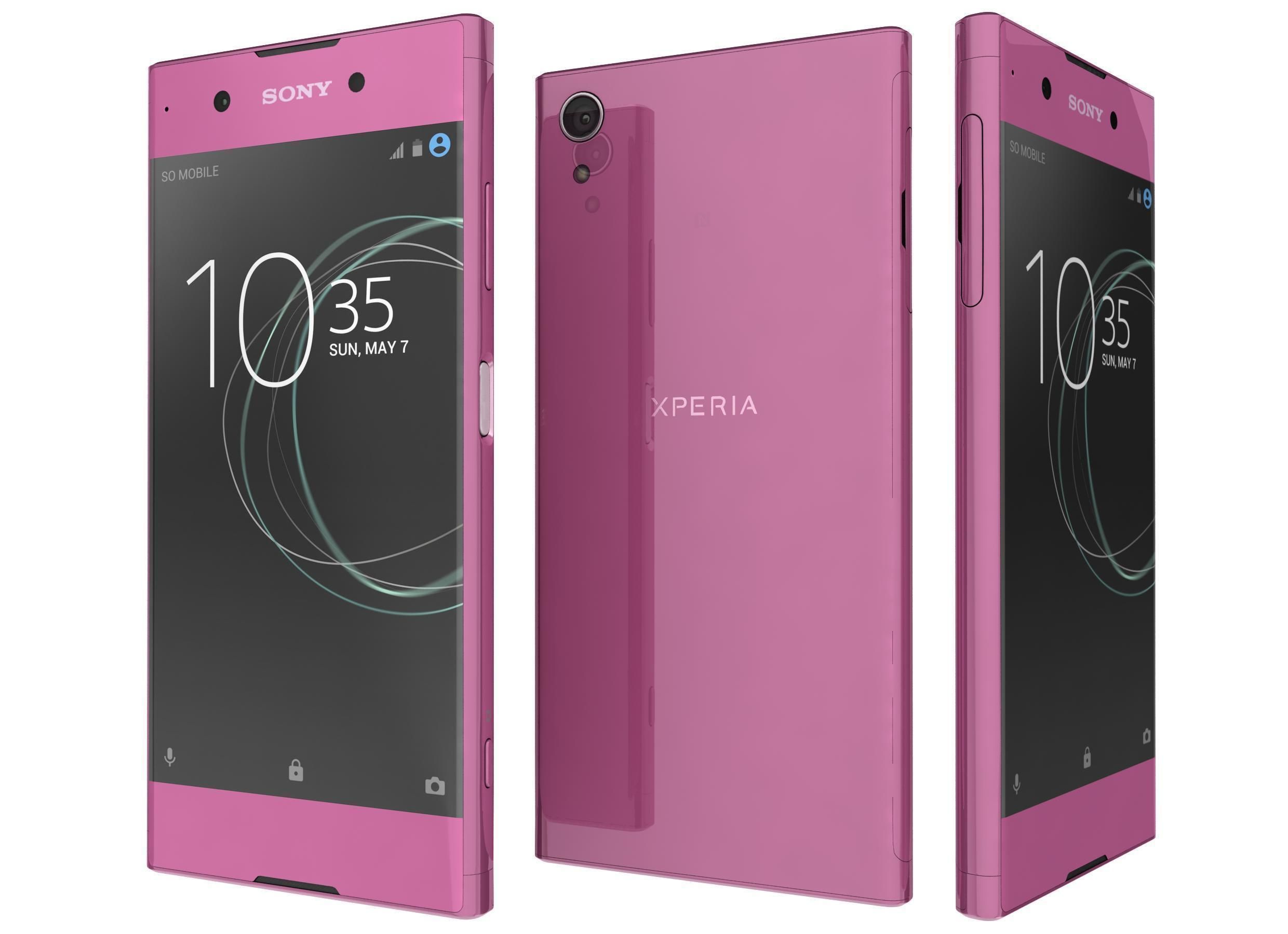 Sony Xperia XA1 Plus Pink 3D model CGTrader