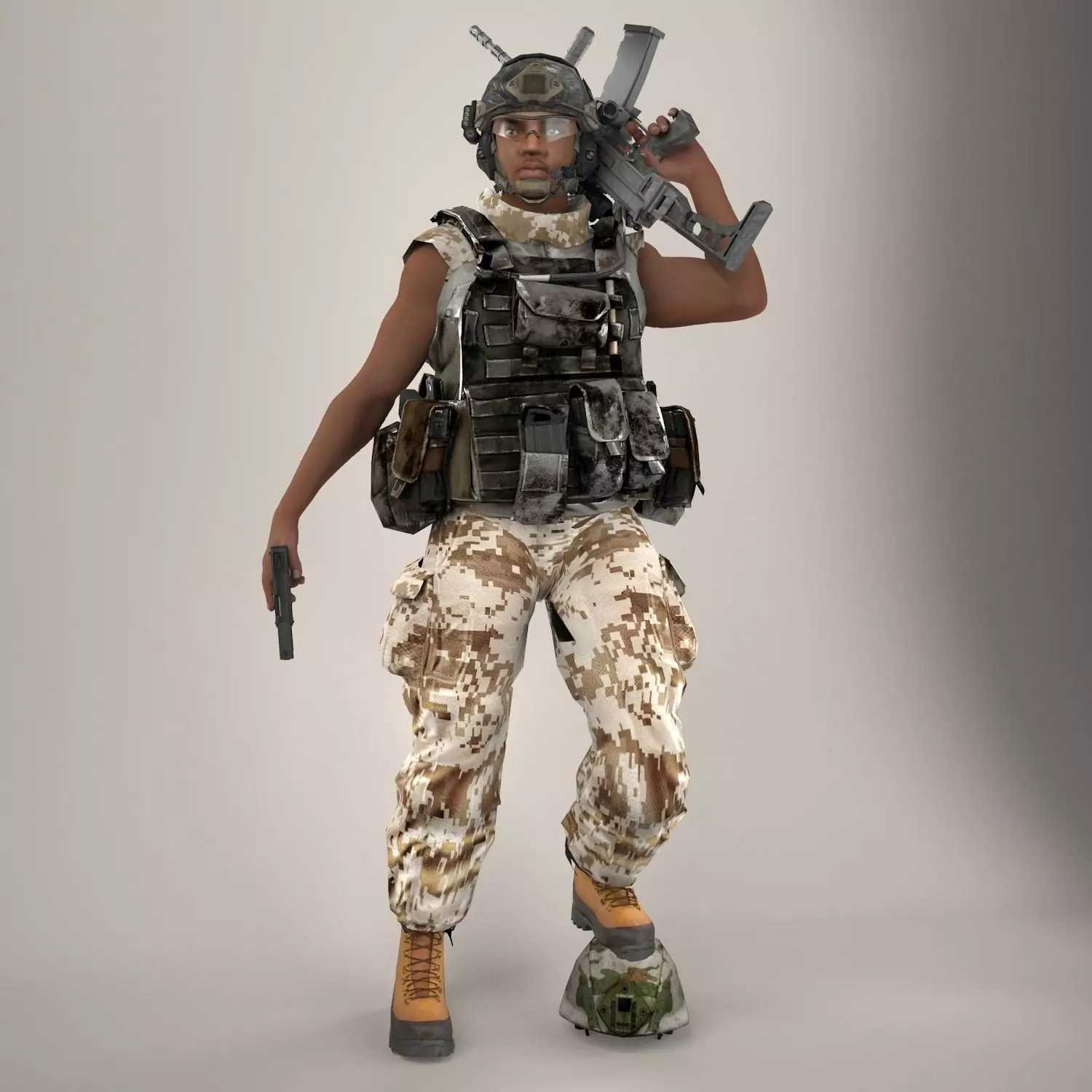 Soldier Ultimate Black Rigged 3D model