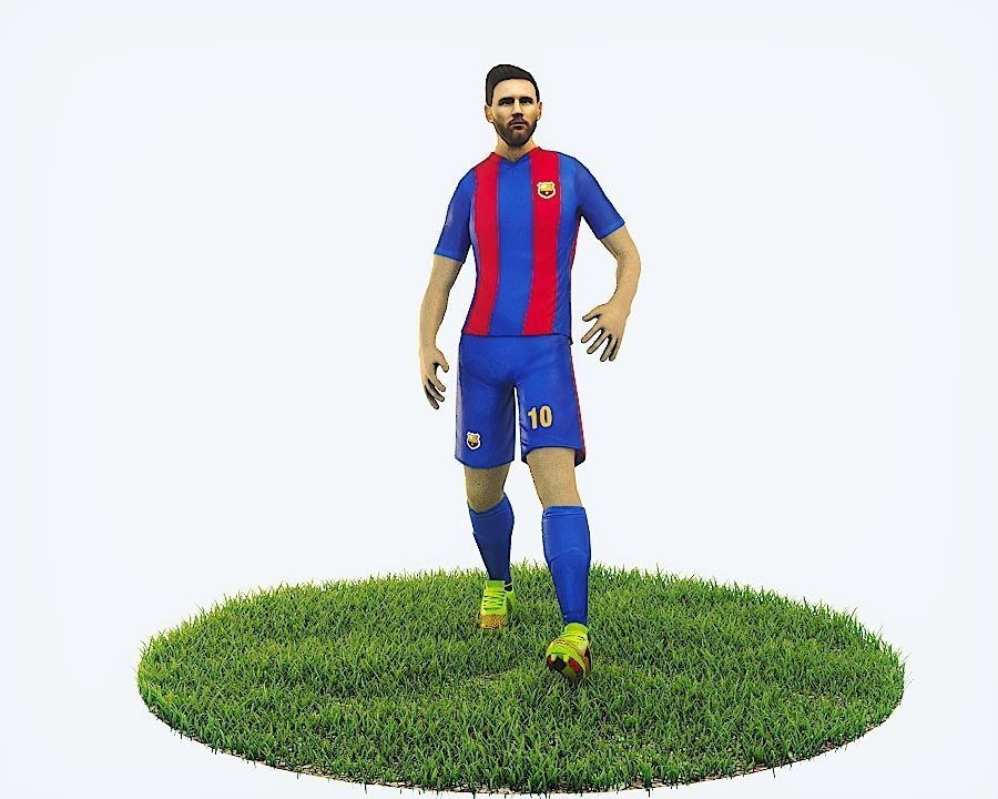 Lionel Messi Game Ready Football Player Kick Animation Low-poly 3D model_13