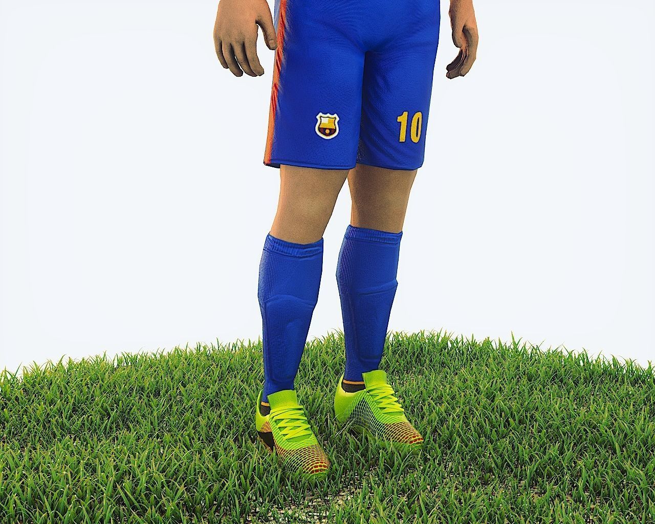 Lionel Messi Game Ready Football Player Kick Animation Low-poly 3D model_6
