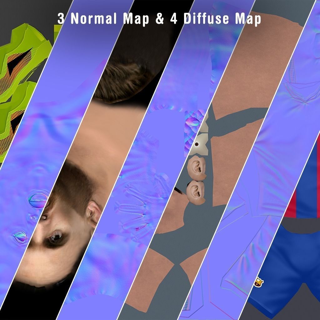 Lionel Messi Game Ready Football Player Kick Animation Low-poly 3D model_9