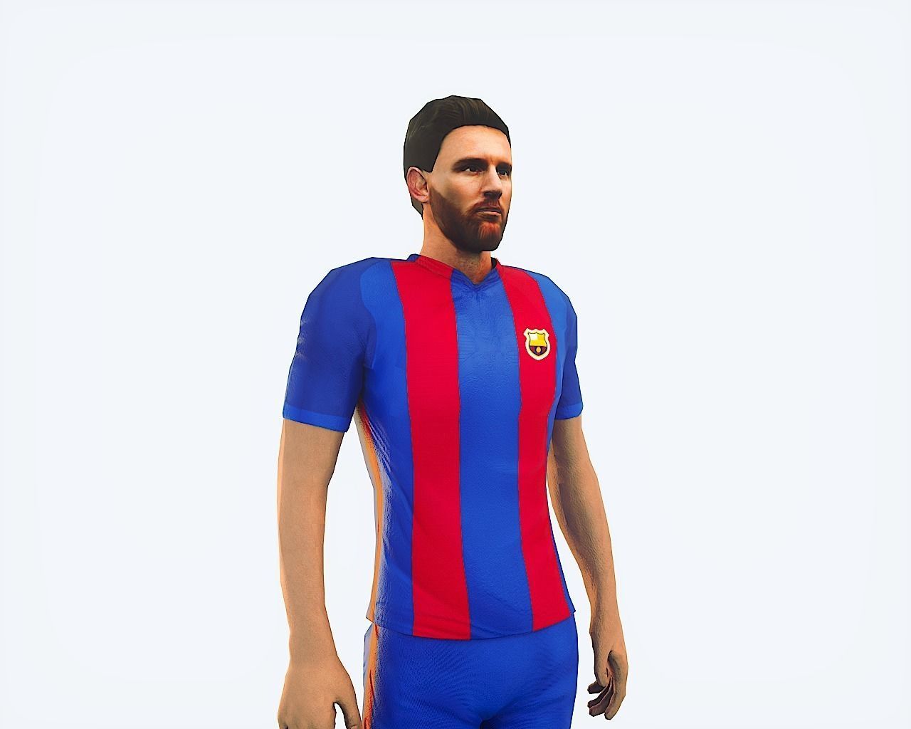 Lionel Messi Game Ready Football Player Kick Animation Low-poly 3D model_4