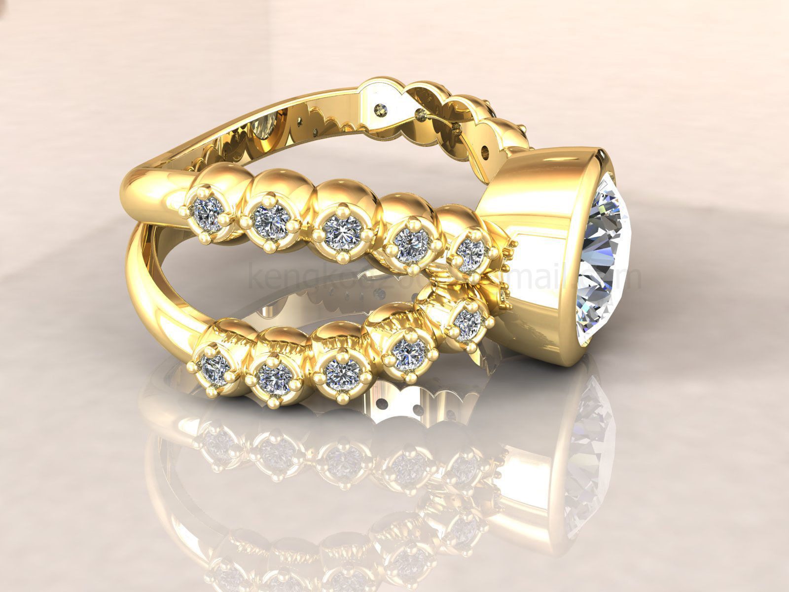 kengkod47 sapphire ring 3D print model_4
