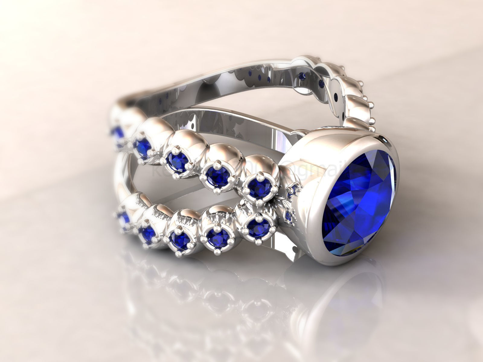 kengkod47 sapphire ring 3D print model_2