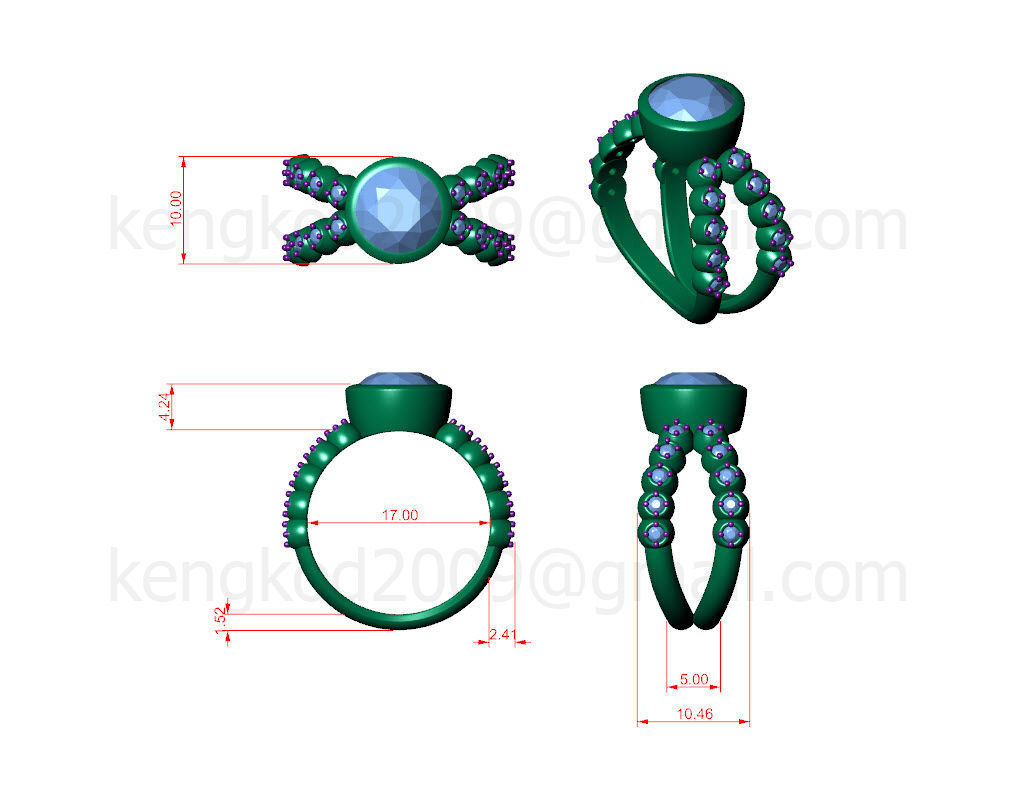 kengkod47 sapphire ring 3D print model_7
