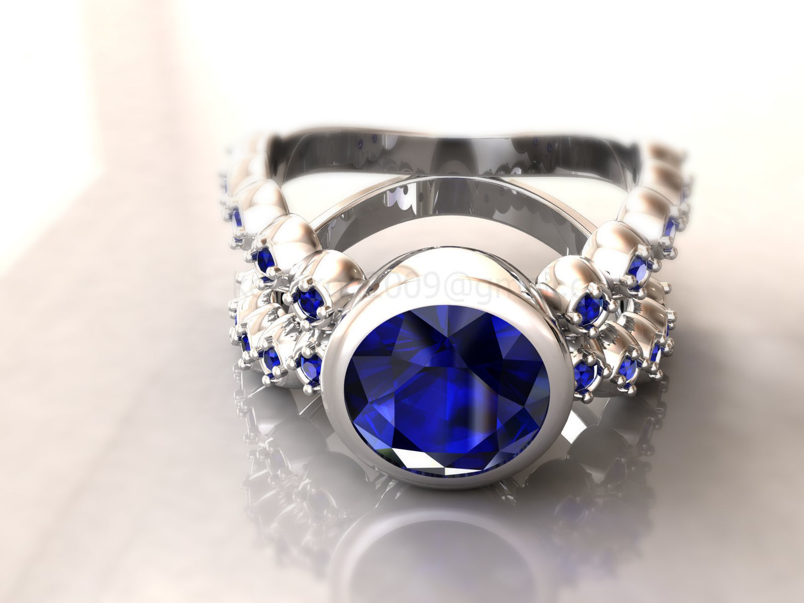 kengkod47 sapphire ring 3D print model_1
