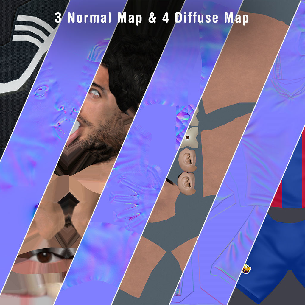 Luis Suarez Game Ready Football Player Kick Animation Low-poly 3D model_10