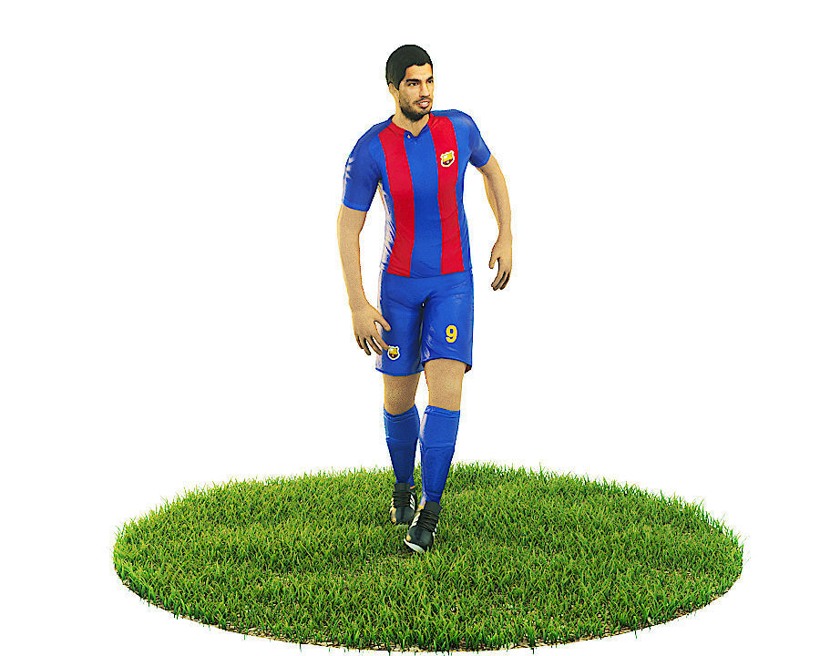 Luis Suarez Game Ready Football Player Kick Animation Low-poly 3D model_11