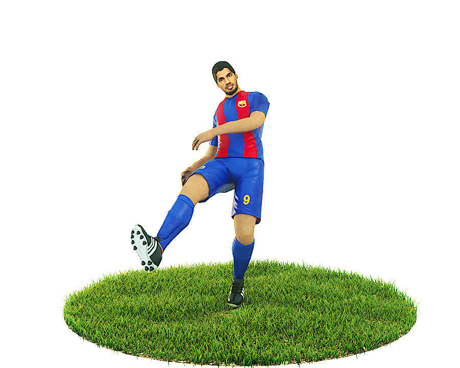 Luis Suarez Game Ready Football Player Kick Animation Low-poly 3D model_14