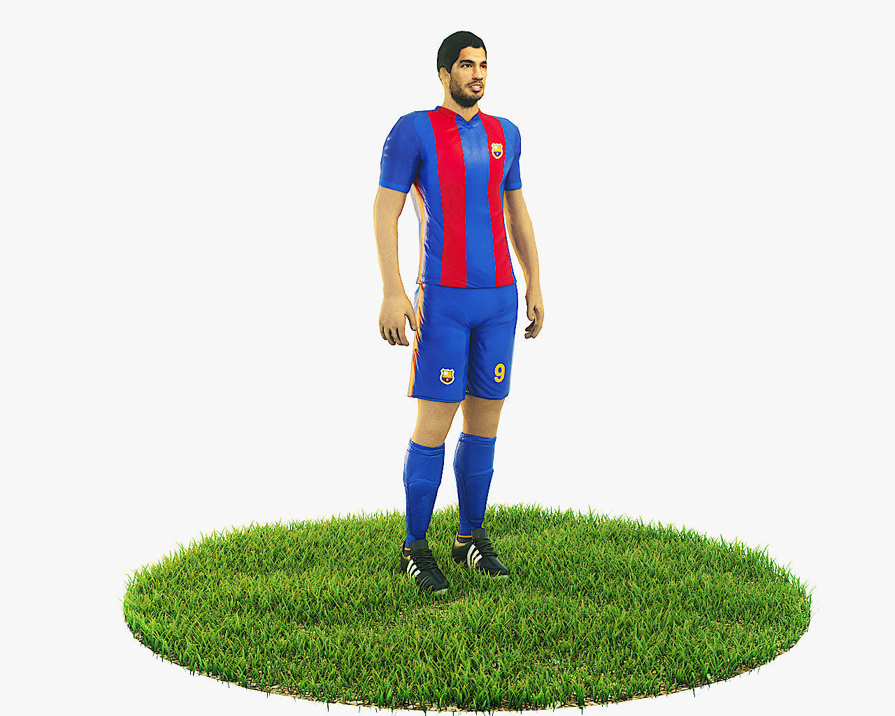 Luis Suarez Game Ready Football Player Kick Animation Low-poly 3D model_1