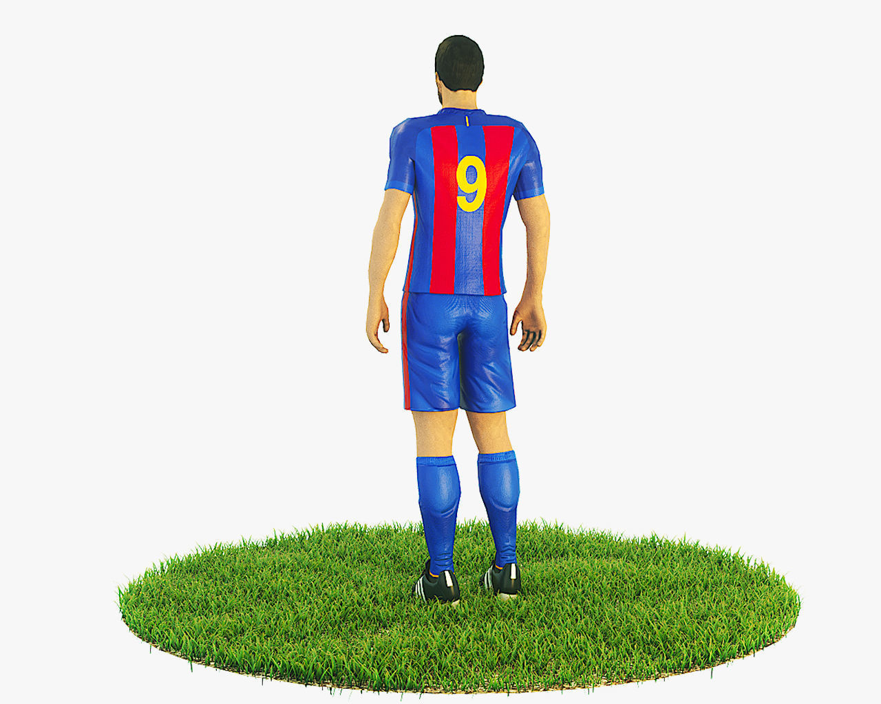 Luis Suarez Game Ready Football Player Kick Animation Low-poly 3D model_3