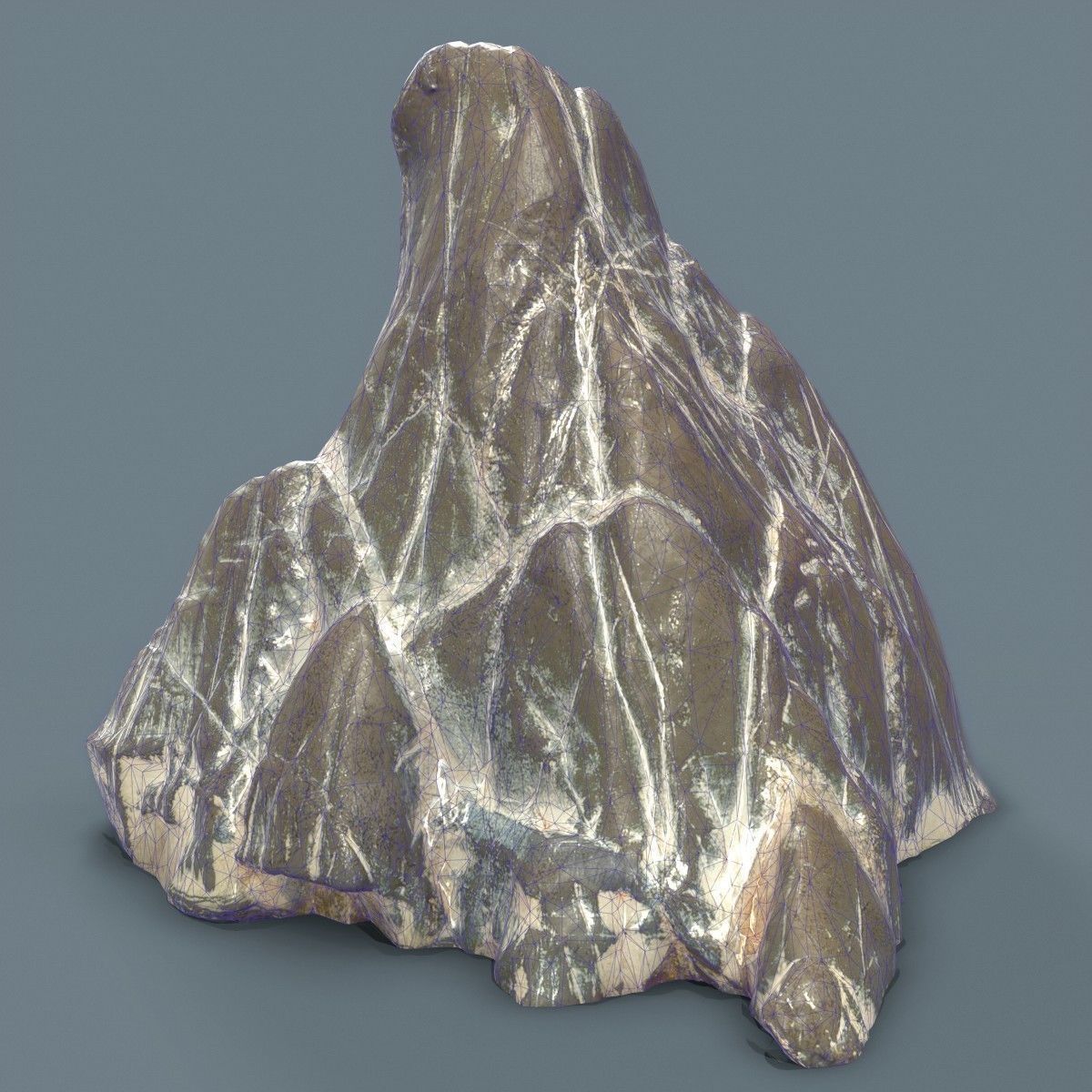 Pointy Marble Mountain Rock Low-poly 3D model_5