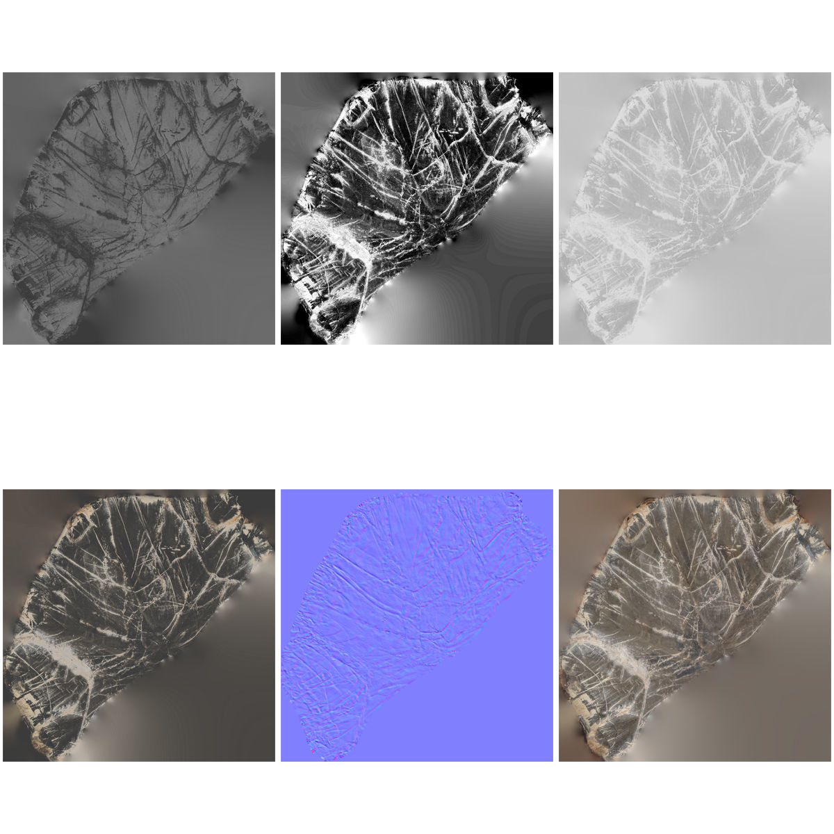 Pointy Marble Mountain Rock Low-poly 3D model_6