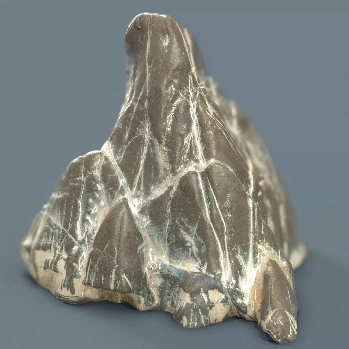 Pointy Marble Mountain Rock Low-poly 3D model_0