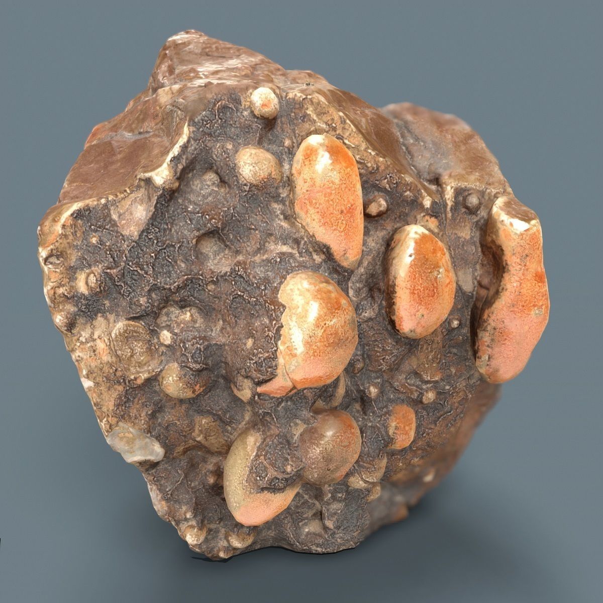 Orange Jade Rock Low-poly 3D model_4