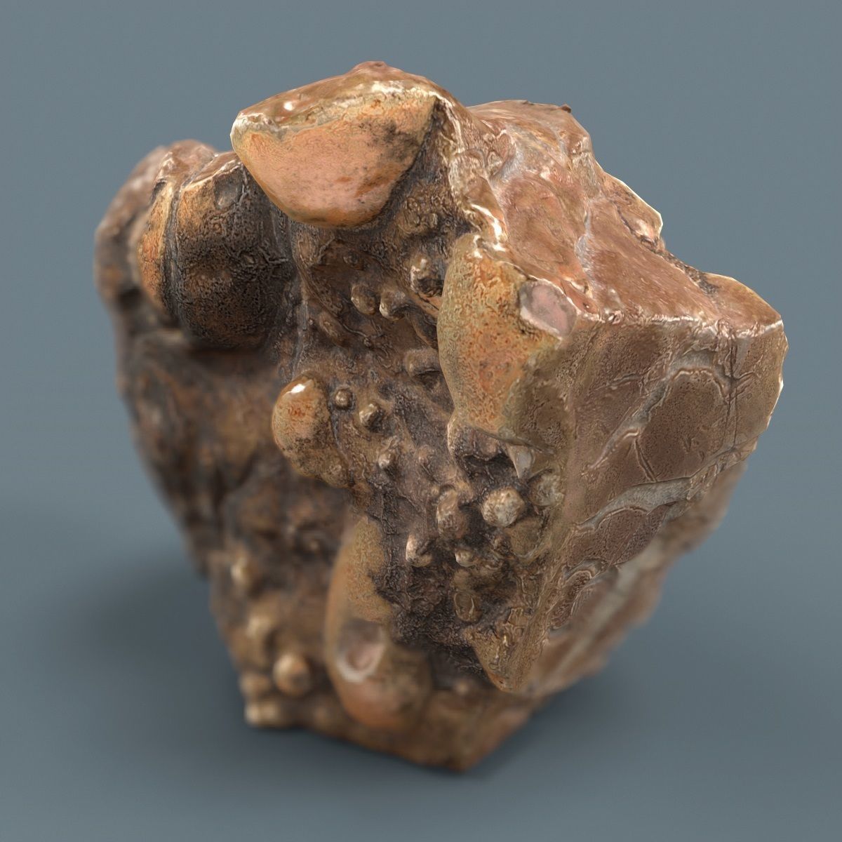 Orange Jade Rock Low-poly 3D model_3