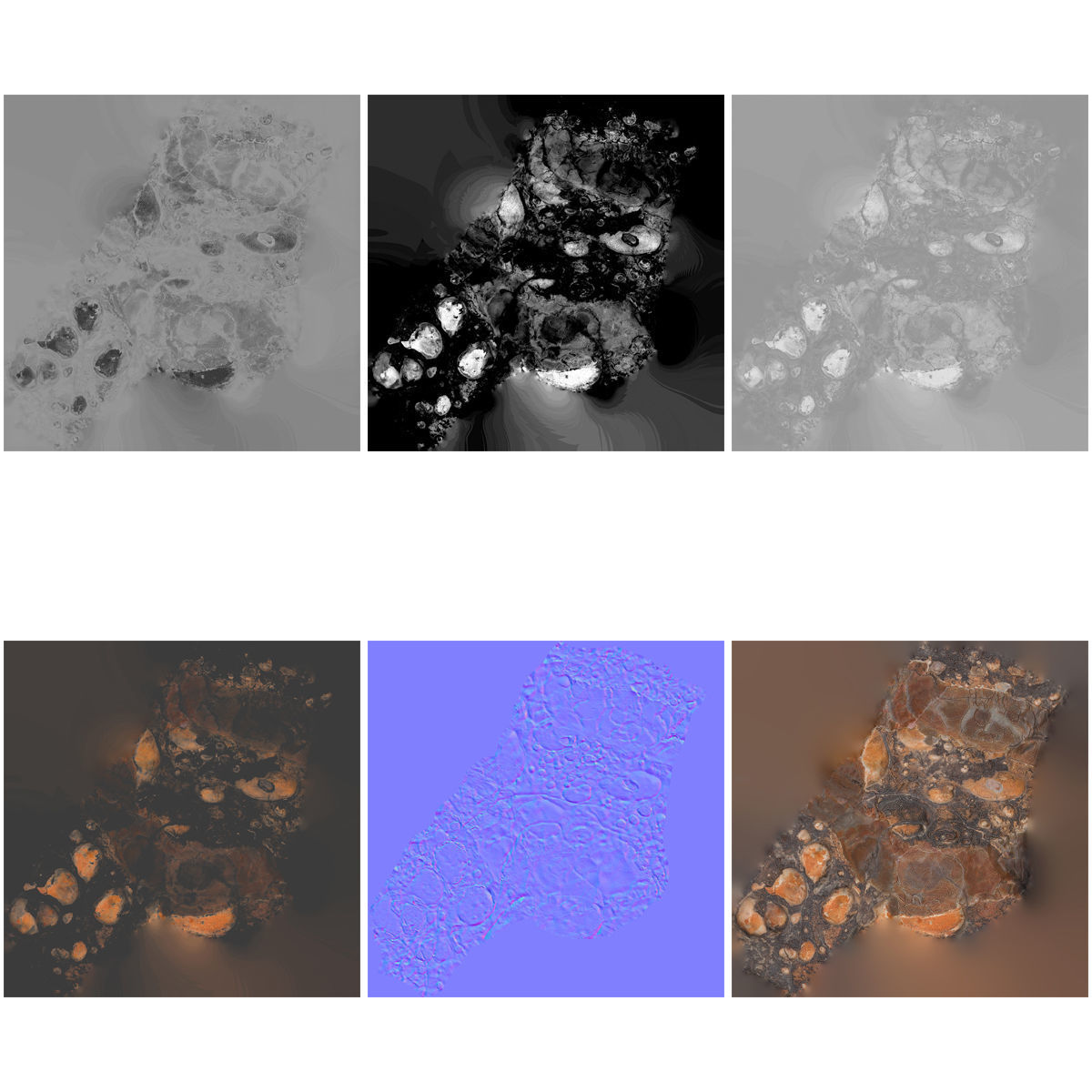 Orange Jade Rock Low-poly 3D model_6