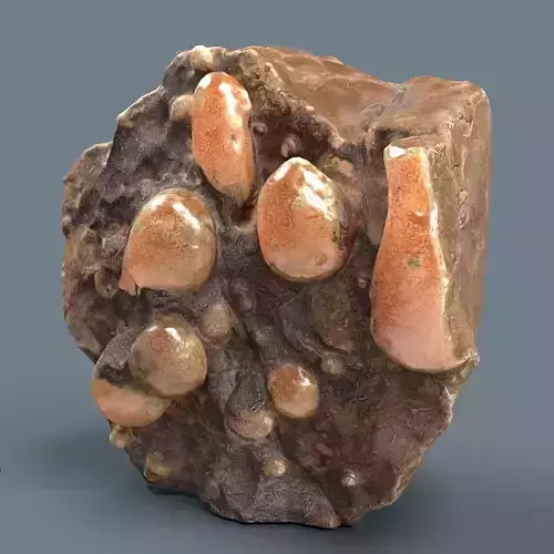 Orange Jade Rock Low-poly 3D model