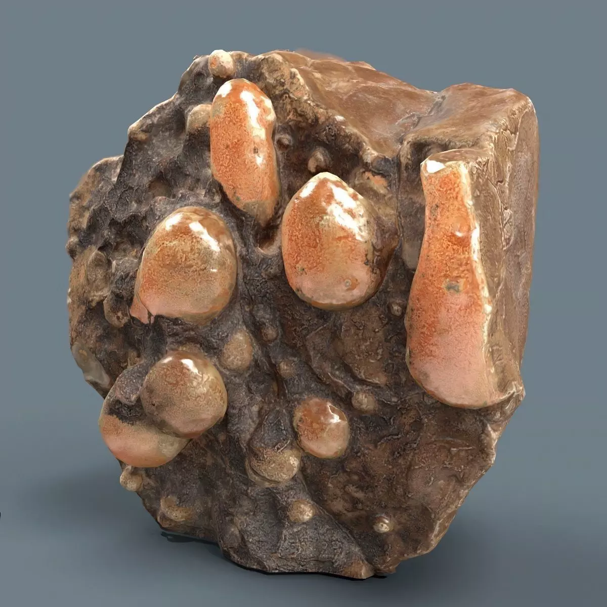 Orange Jade Rock Low-poly 3D model_0