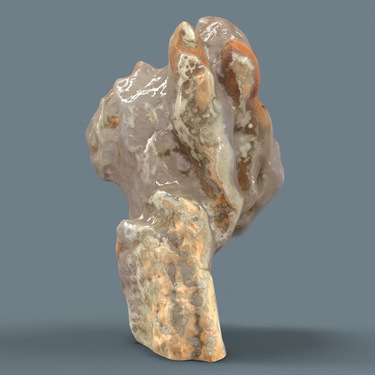 Pearl Covered Mountain Low-poly 3D model_4