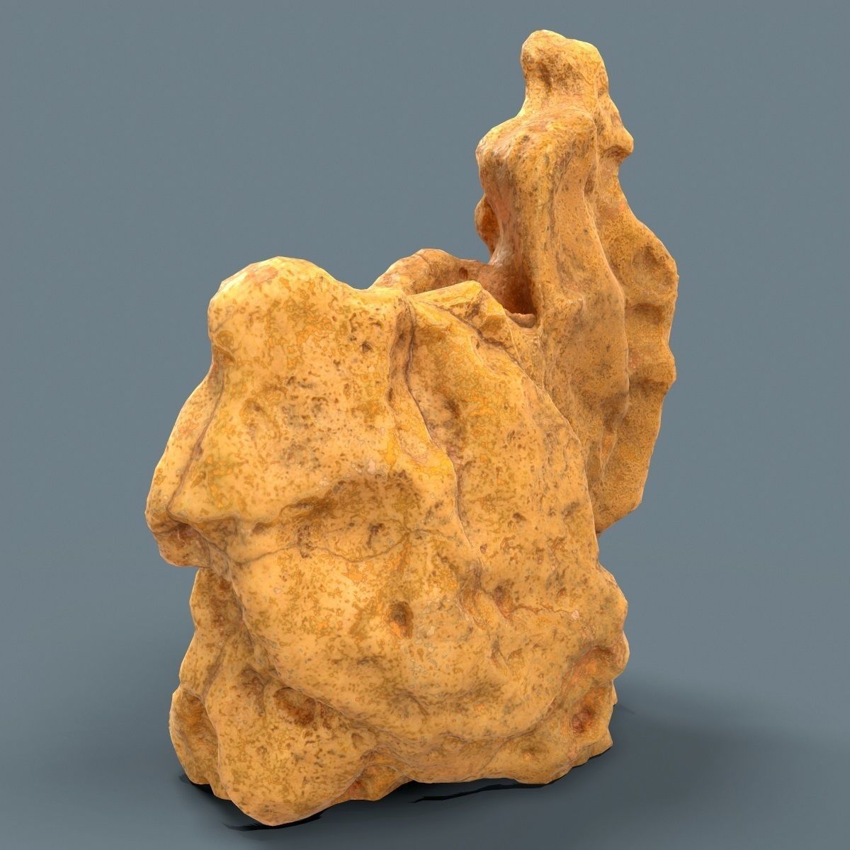 Orange Suiseki Rock Low-poly 3D model_4